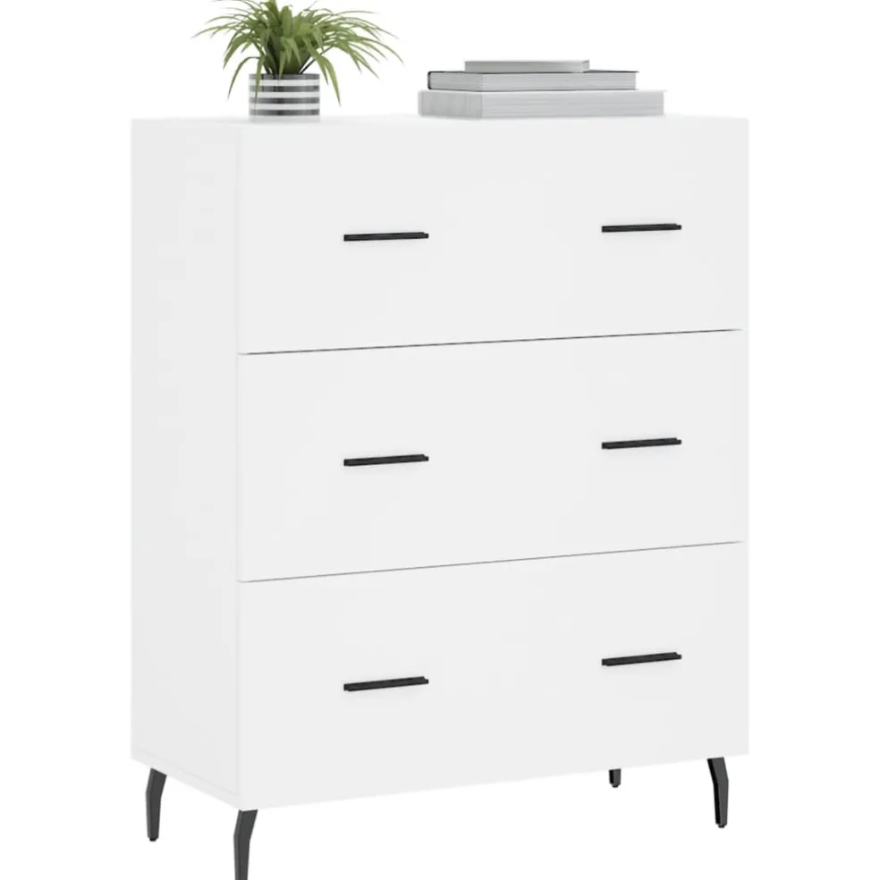 vidaXL Dressoir 69,5x34x90 cm bewerkt hout wit