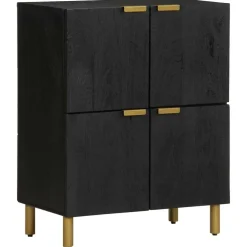 vidaXL Dressoir 60x33x75 cm bewerkt hout zwart