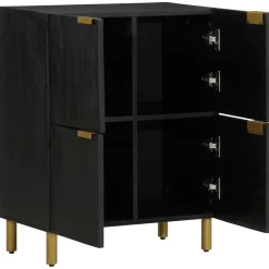 vidaXL Dressoir 60x33x75 cm bewerkt hout zwart