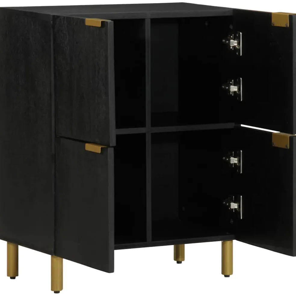 vidaXL Dressoir 60x33x75 cm bewerkt hout zwart
