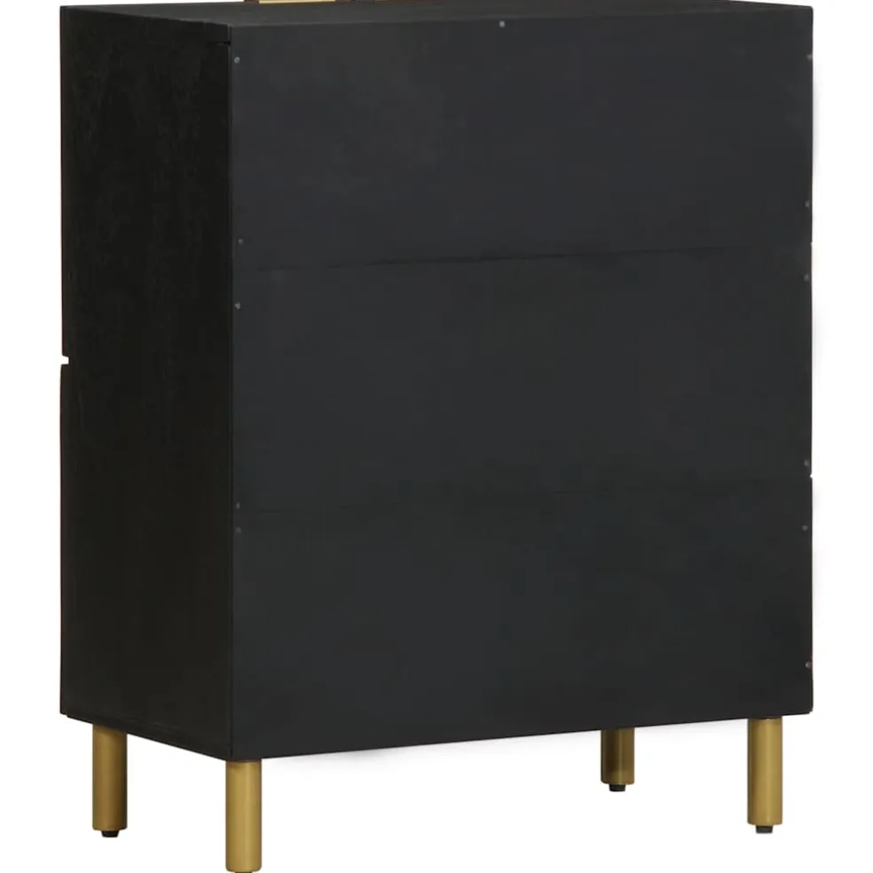 vidaXL Dressoir 60x33x75 cm bewerkt hout zwart
