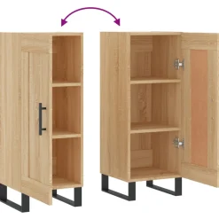 vidaXL Dressoir 34,5x34x90 cm bewerkt hout sonoma eiken