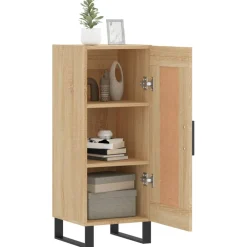 vidaXL Dressoir 34,5x34x90 cm bewerkt hout sonoma eiken