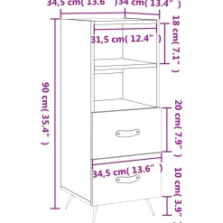 vidaXL Dressoir 40x35x70 cm bewerkt hout wit