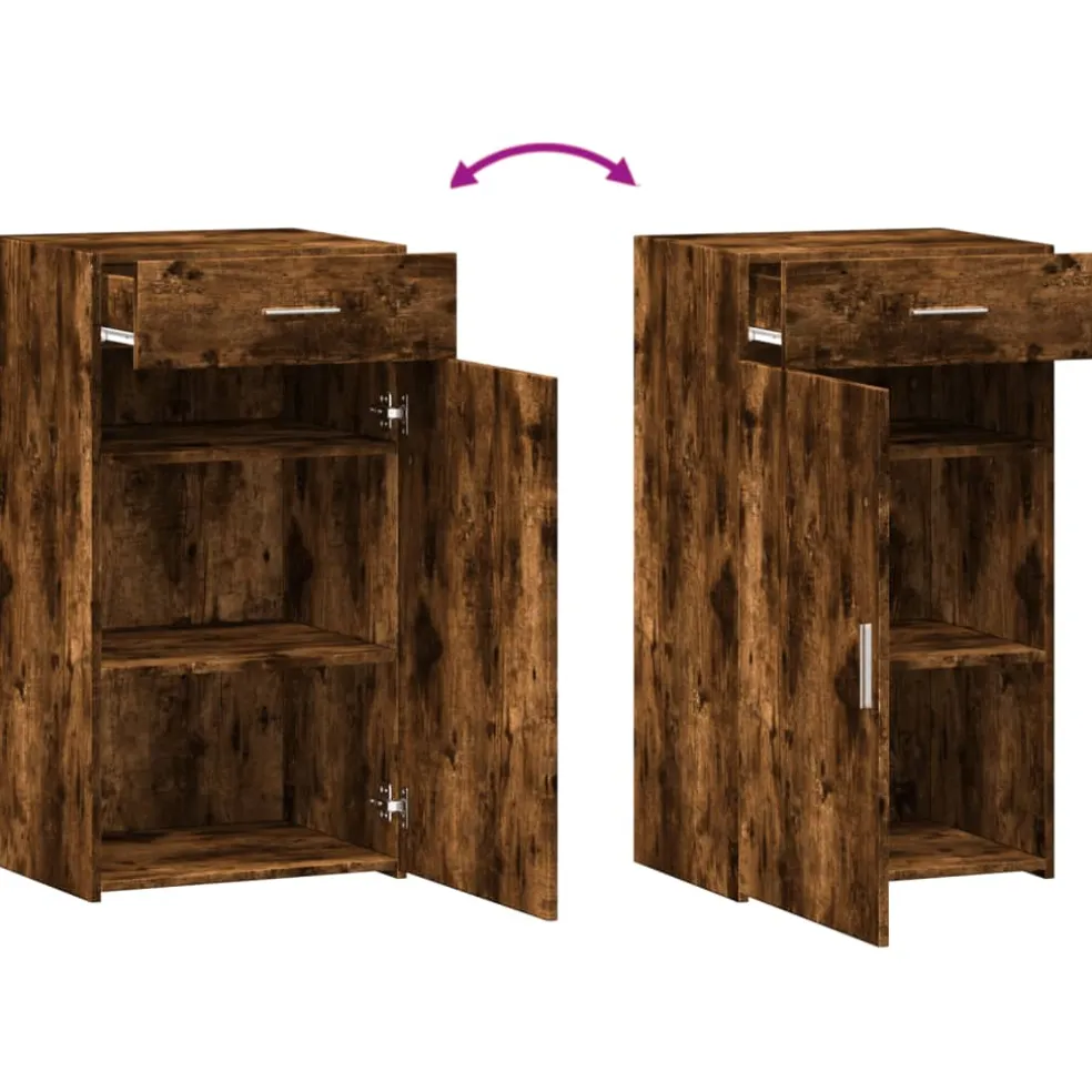 vidaXL Dressoir 50x42,5x93 cm bewerkt hout gerookt eikenkleurig