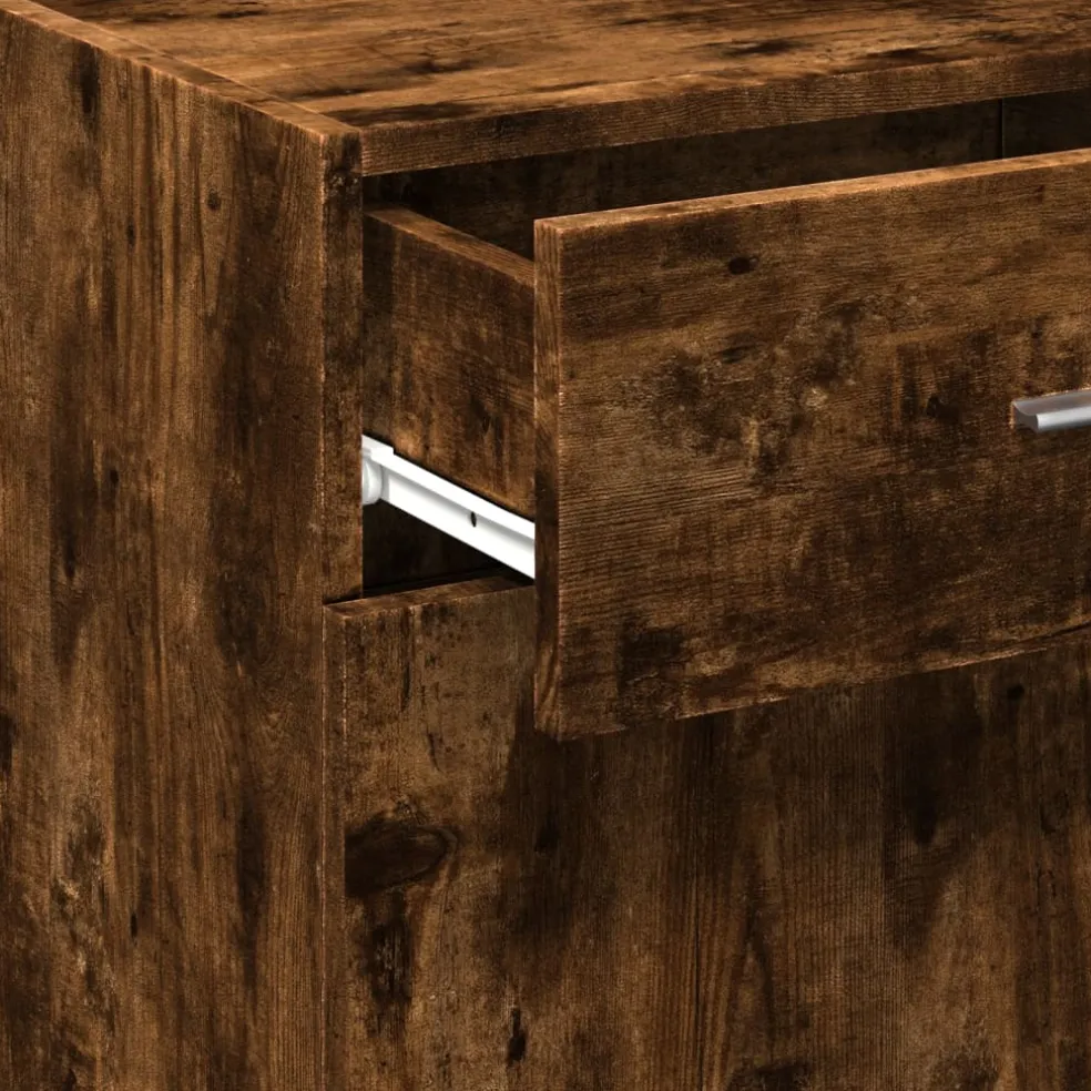 vidaXL Dressoir 50x42,5x93 cm bewerkt hout gerookt eikenkleurig