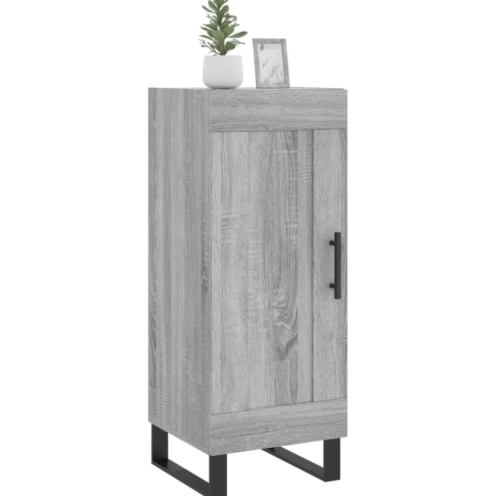 vidaXL Dressoir 34,5x34x90 cm bewerkt hout grijs sonoma eikenkleurig