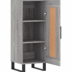 vidaXL Dressoir 34,5x34x90 cm bewerkt hout grijs sonoma eikenkleurig