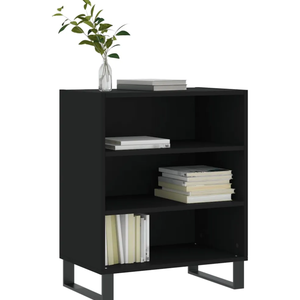 vidaXL Dressoir 57x35x70 cm bewerkt hout zwart