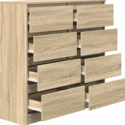 vidaXL Dressoir 100x35x99 cm bewerkt hout sonoma eikenkleurig