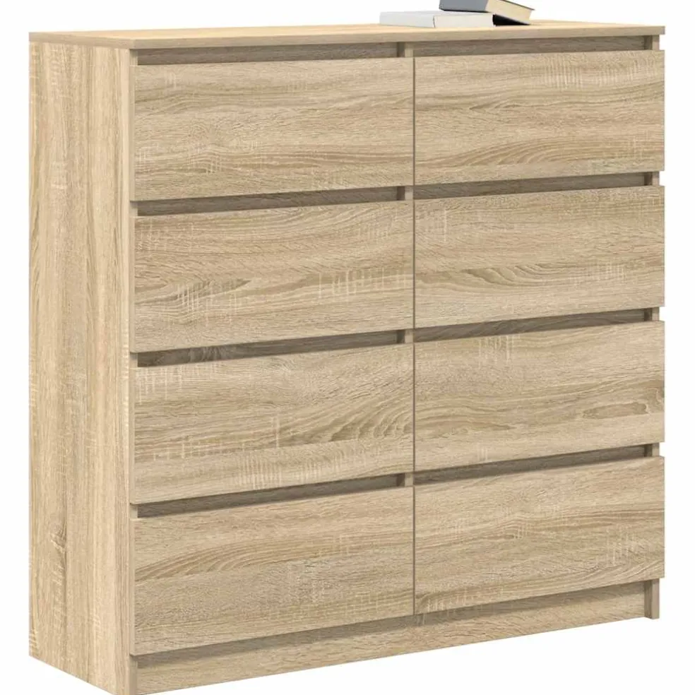 vidaXL Dressoir 100x35x99 cm bewerkt hout sonoma eikenkleurig