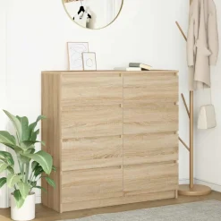 vidaXL Dressoir 100x35x99 cm bewerkt hout sonoma eikenkleurig