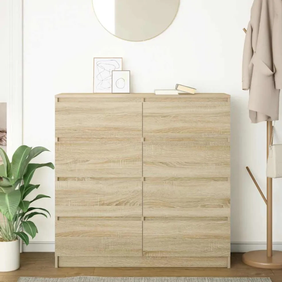 vidaXL Dressoir 100x35x99 cm bewerkt hout sonoma eikenkleurig