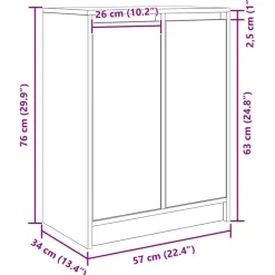 vidaXL Dressoir 57x34x76 cm bewerkt hout wit
