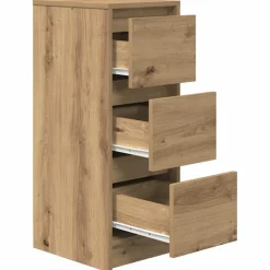 vidaXL Dressoir 29,5x34x76 cm bewerkt hout artisanaal eikenkleur