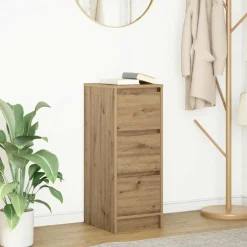 vidaXL Dressoir 29,5x34x76 cm bewerkt hout artisanaal eikenkleur
