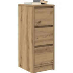 vidaXL Dressoir 29,5x34x76 cm bewerkt hout artisanaal eikenkleur