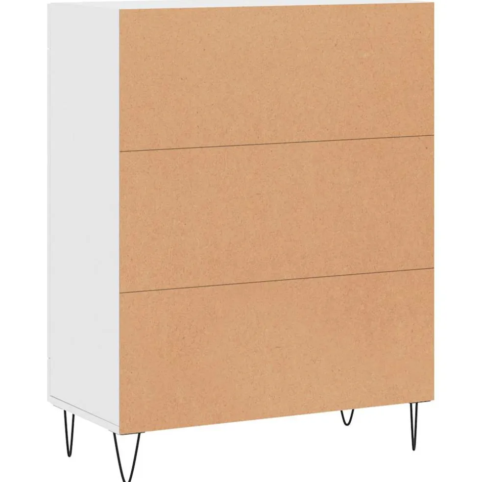 vidaXL Dressoir 69,5x34x90 cm bewerkt hout wit