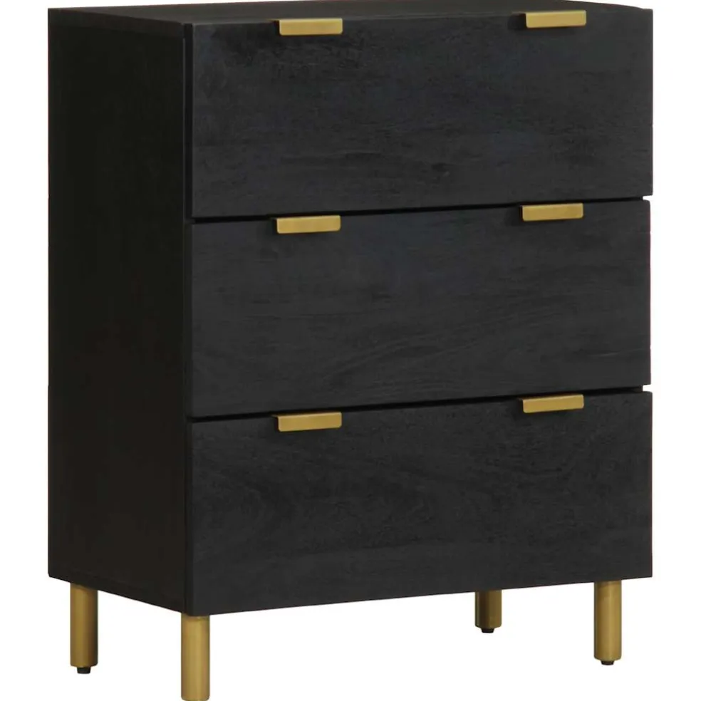 vidaXL Dressoir 60x33x75 cm bewerkt hout zwart
