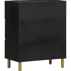 vidaXL Dressoir 60x33x75 cm bewerkt hout zwart