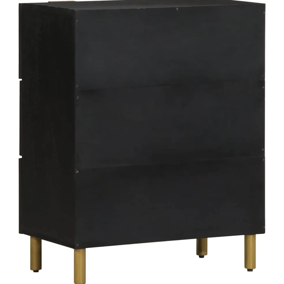 vidaXL Dressoir 60x33x75 cm bewerkt hout zwart