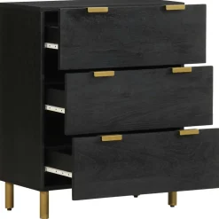 vidaXL Dressoir 60x33x75 cm bewerkt hout zwart