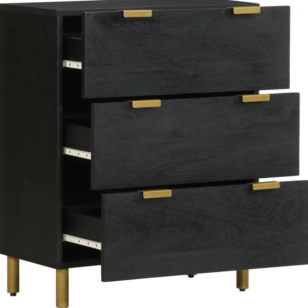 vidaXL Dressoir 60x33x75 cm bewerkt hout zwart
