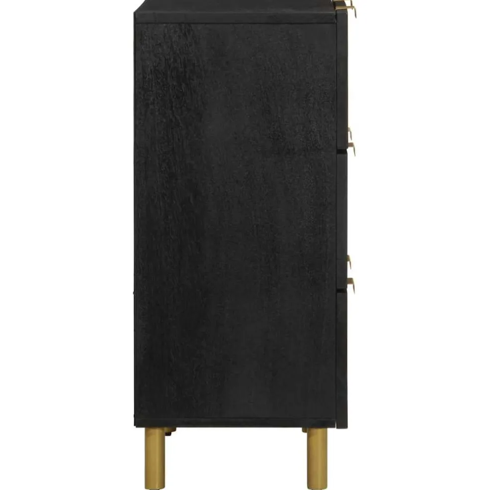 vidaXL Dressoir 60x33x75 cm bewerkt hout zwart