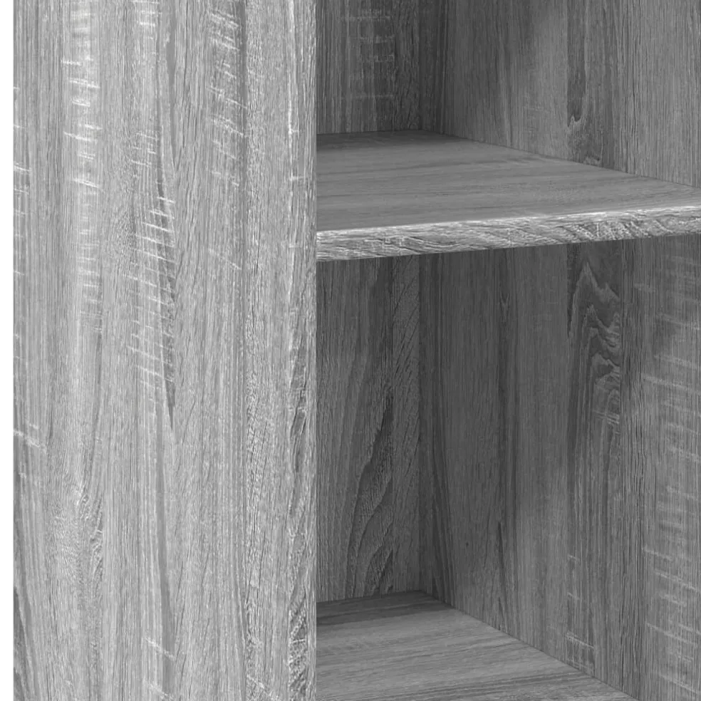 vidaXL Dressoir 30x41x93 cm bewerkt hout grijs sonoma eikenkleurig