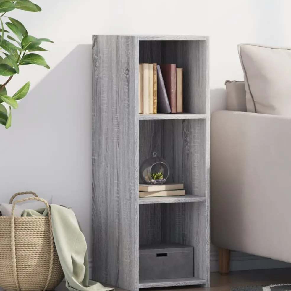 vidaXL Dressoir 30x41x93 cm bewerkt hout grijs sonoma eikenkleurig