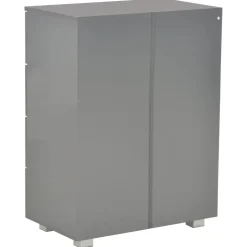 vidaXL Dressoir 60x35x80 cm bewerkt hout hoogglans grijs