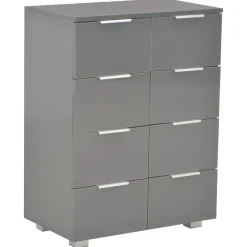 vidaXL Dressoir 60x35x80 cm bewerkt hout hoogglans grijs