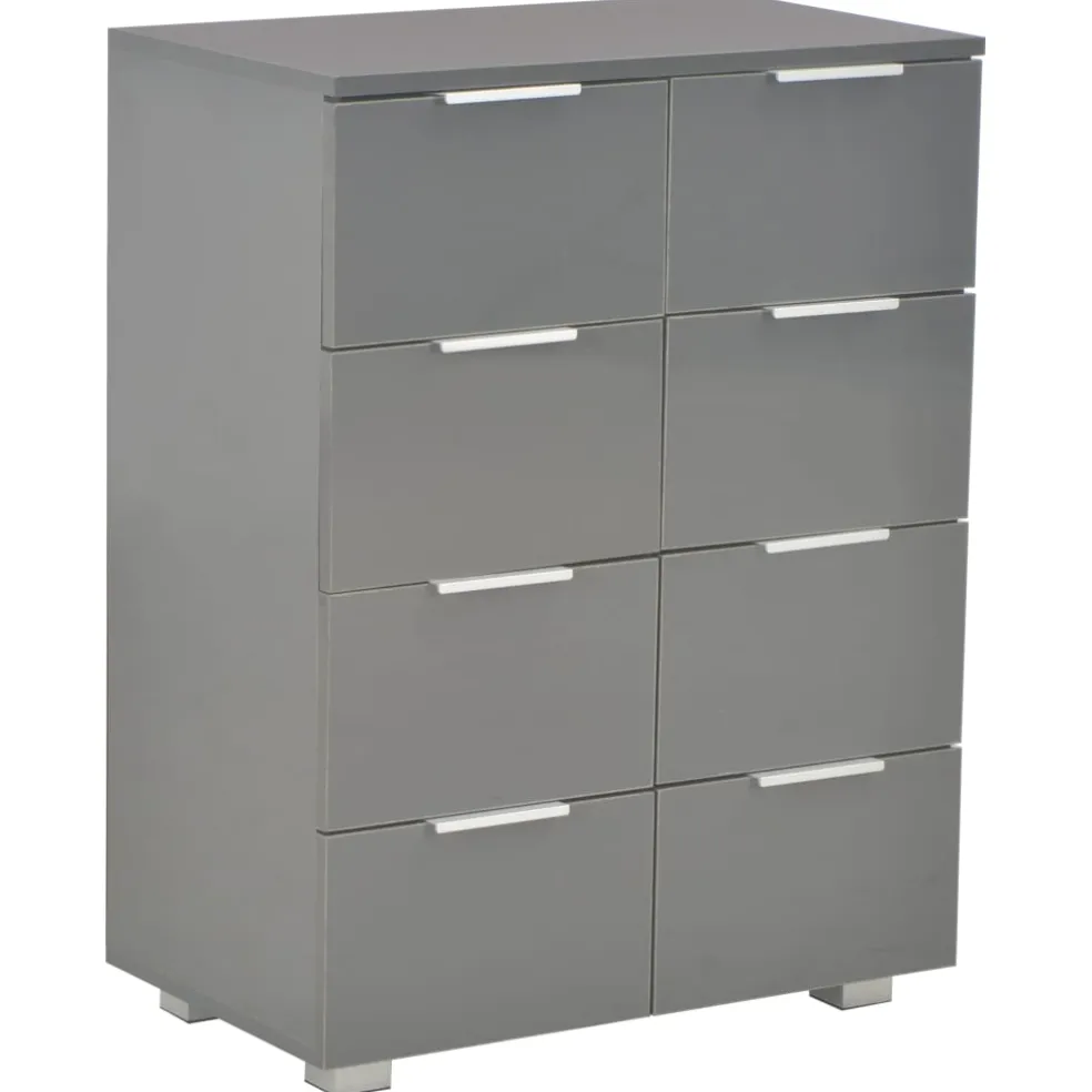 vidaXL Dressoir 60x35x80 cm bewerkt hout hoogglans grijs