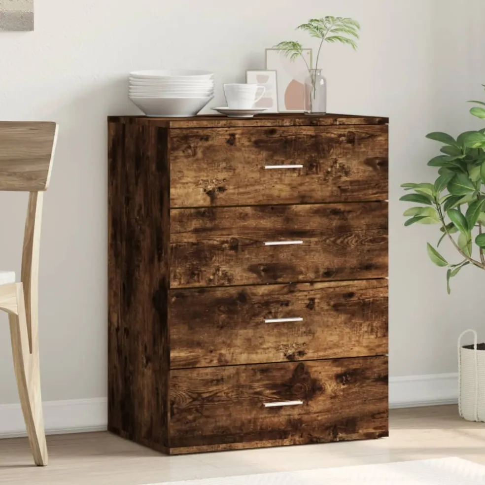 vidaXL Dressoir 60x39x80 cm bewerkt hout gerookt eikenkleurig