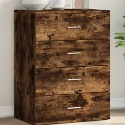 vidaXL Dressoir 60x39x80 cm bewerkt hout gerookt eikenkleurig