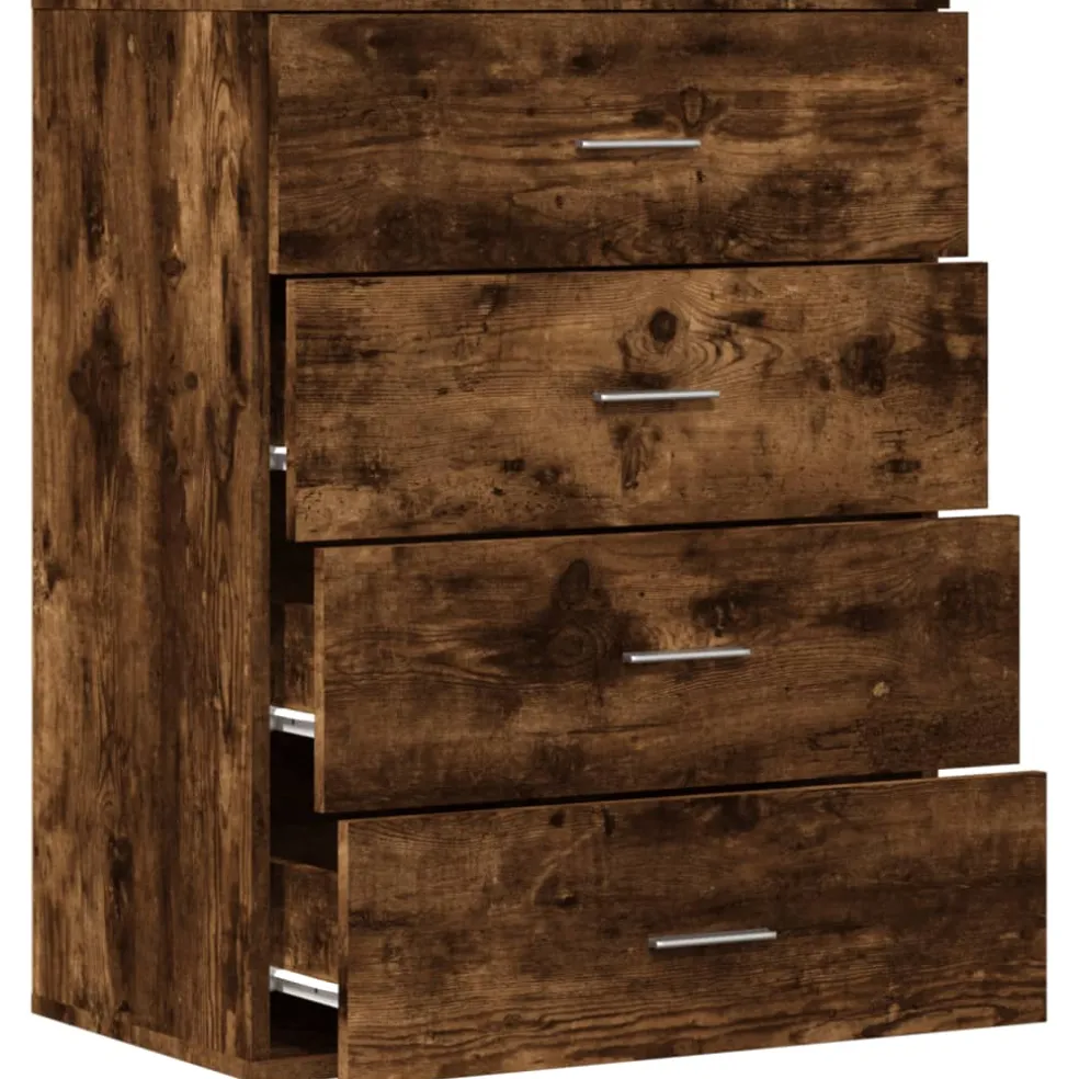 vidaXL Dressoir 60x39x80 cm bewerkt hout gerookt eikenkleurig