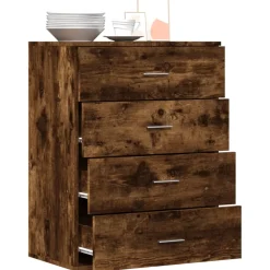 vidaXL Dressoir 60x39x80 cm bewerkt hout gerookt eikenkleurig