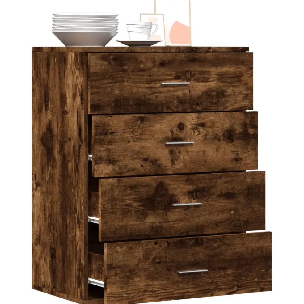 vidaXL Dressoir 60x39x80 cm bewerkt hout gerookt eikenkleurig