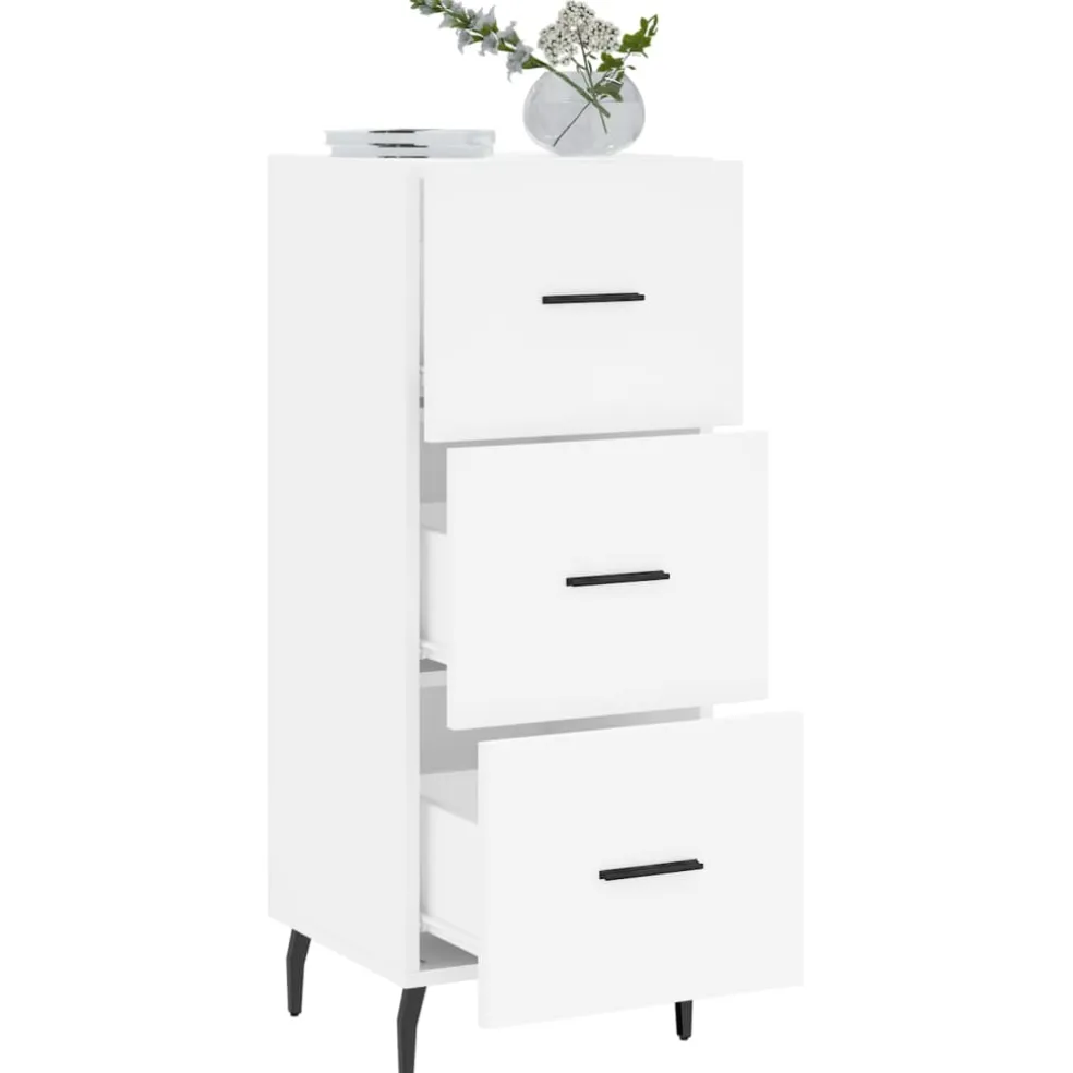 vidaXL Dressoir 34,5x34x90 cm bewerkt hout wit