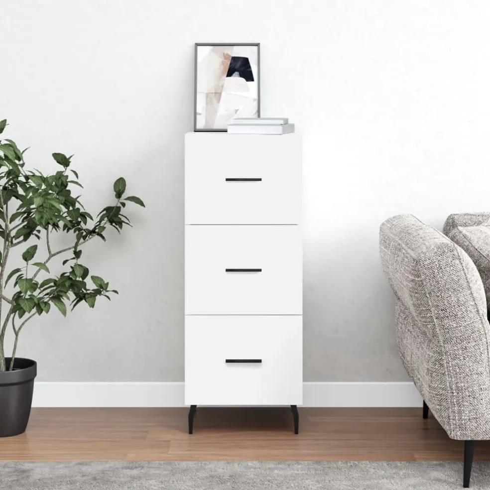 vidaXL Dressoir 34,5x34x90 cm bewerkt hout wit