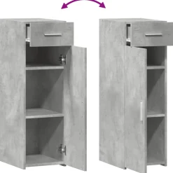 vidaXL Dressoir 30x42,5x93 cm bewerkt hout betongrijs