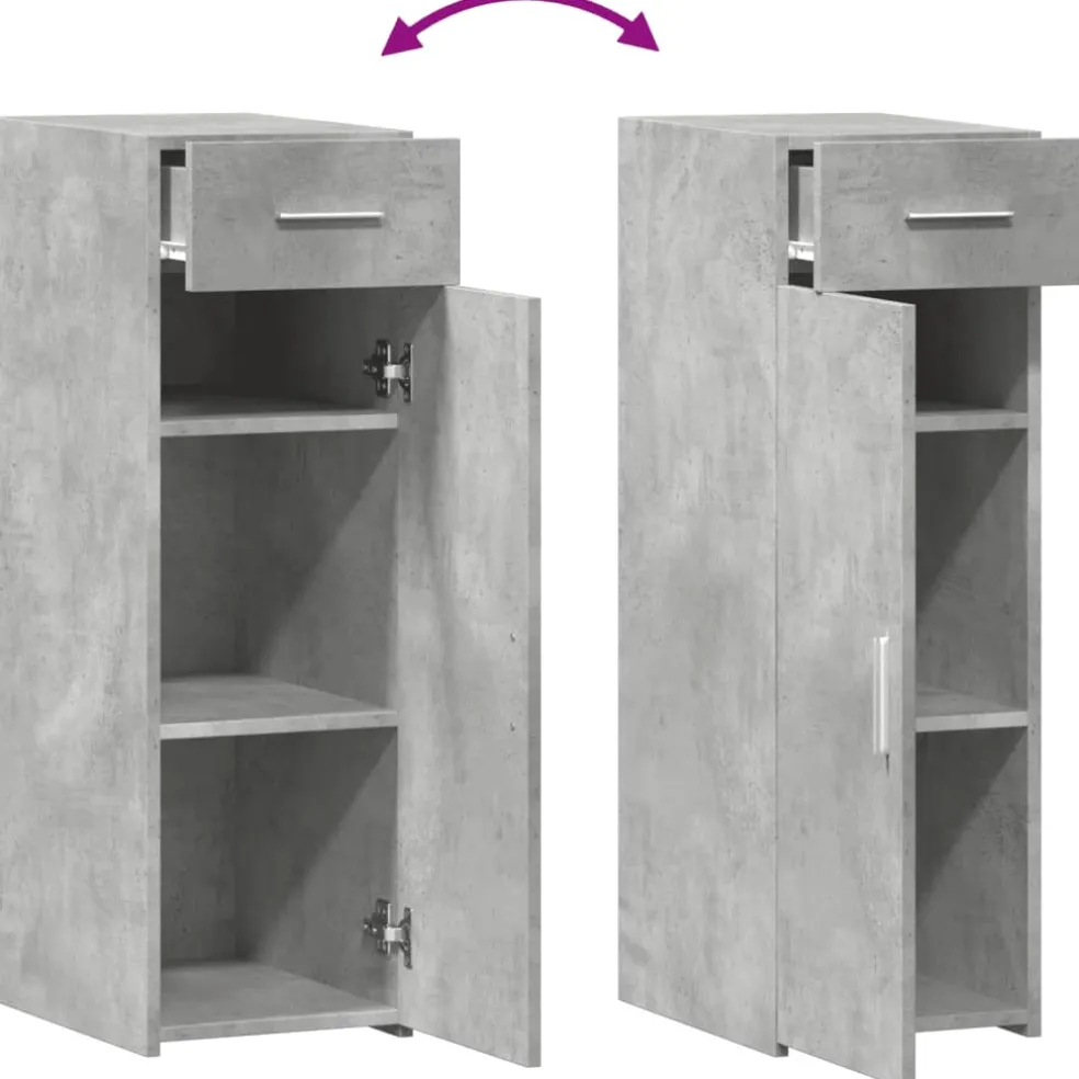 vidaXL Dressoir 30x42,5x93 cm bewerkt hout betongrijs