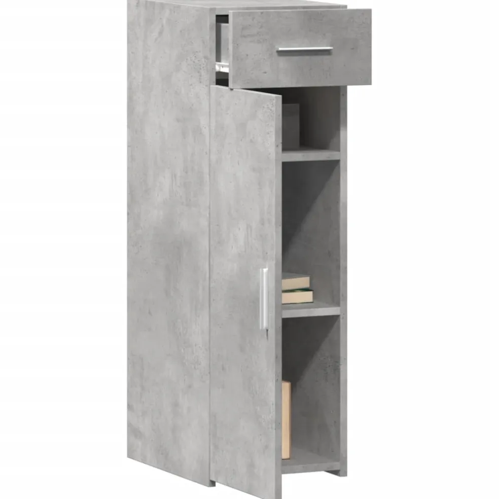 vidaXL Dressoir 30x42,5x93 cm bewerkt hout betongrijs