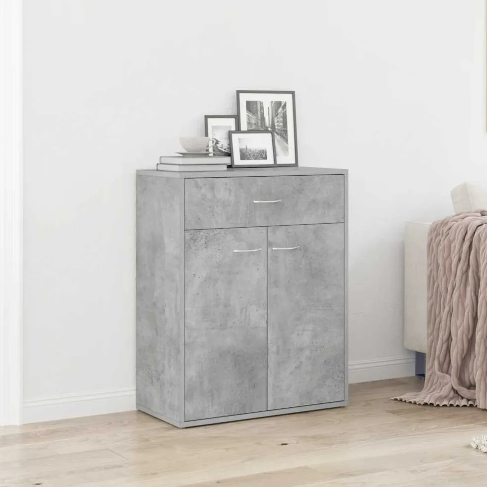 vidaXL Dressoir 30x30x70 cm bewerkt hout gerookt eikenkleurig
