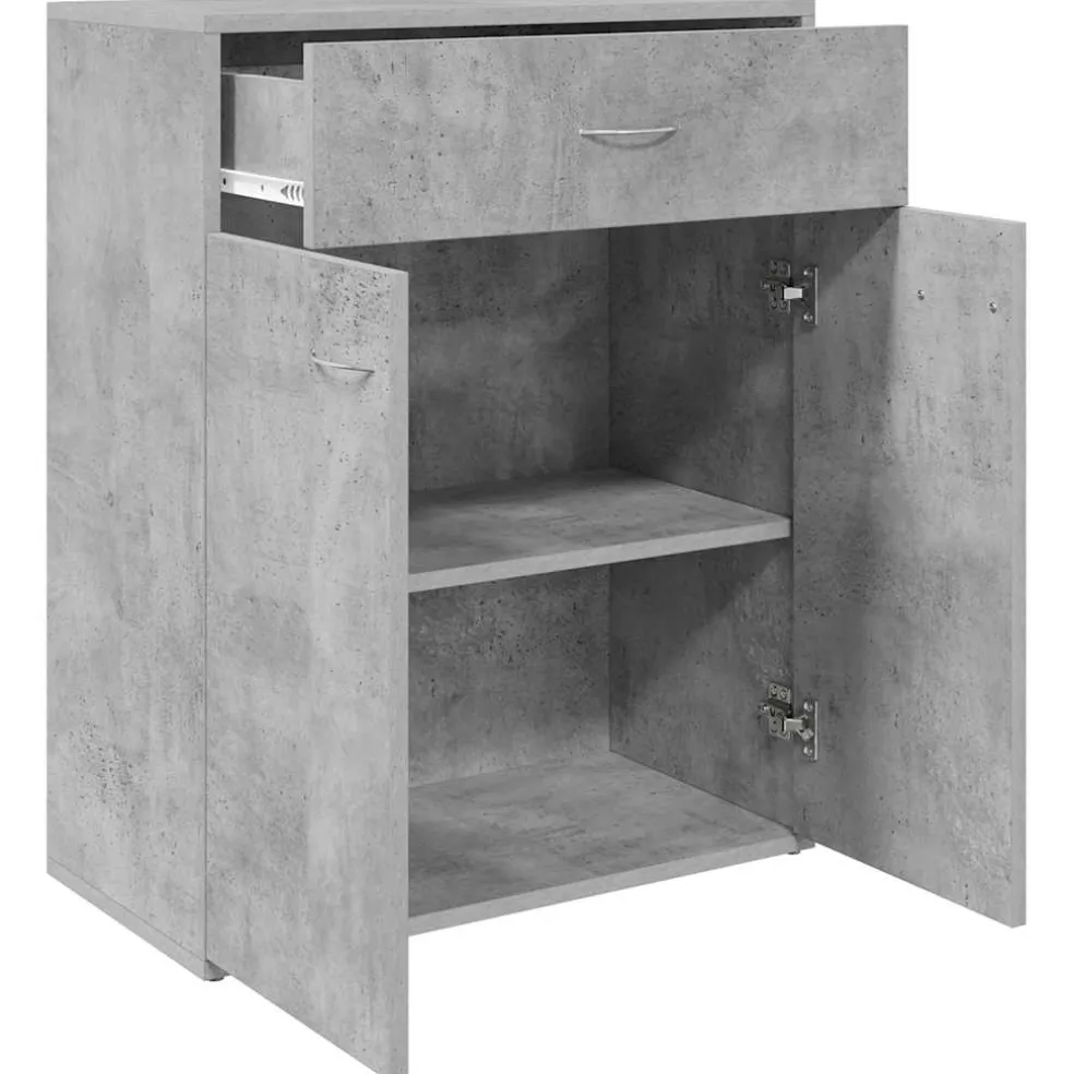 vidaXL Dressoir 30x30x70 cm bewerkt hout gerookt eikenkleurig
