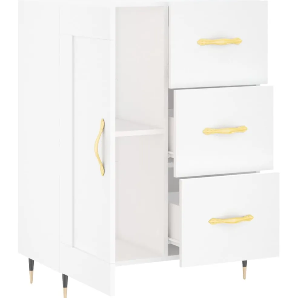 vidaXL Dressoir 69,5x34x90 cm bewerkt hout wit