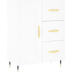 vidaXL Dressoir 69,5x34x90 cm bewerkt hout wit