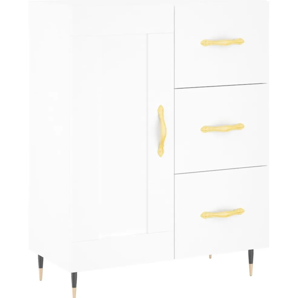 vidaXL Dressoir 69,5x34x90 cm bewerkt hout wit