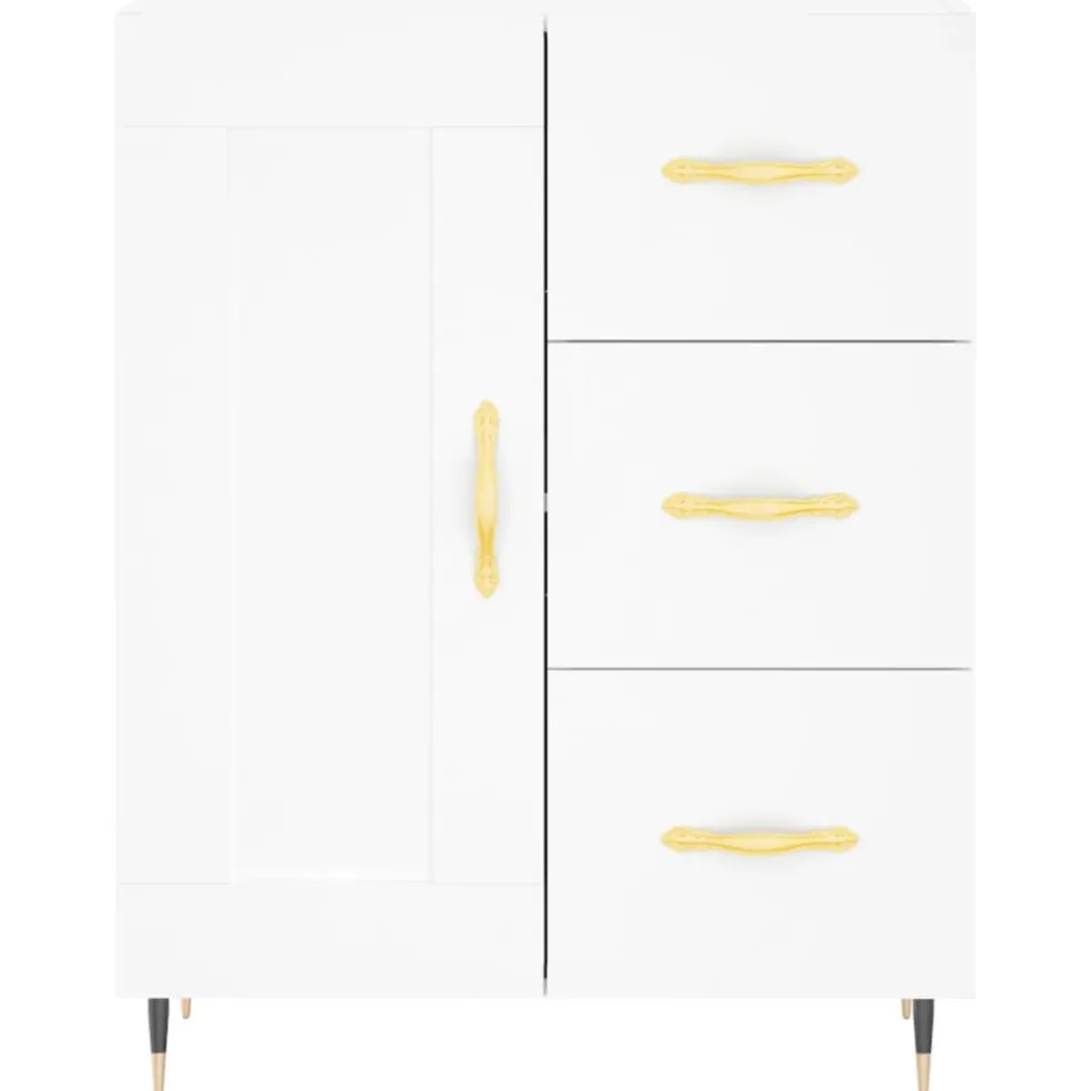 vidaXL Dressoir 69,5x34x90 cm bewerkt hout wit