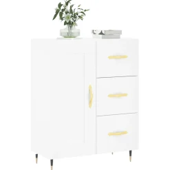 vidaXL Dressoir 69,5x34x90 cm bewerkt hout wit